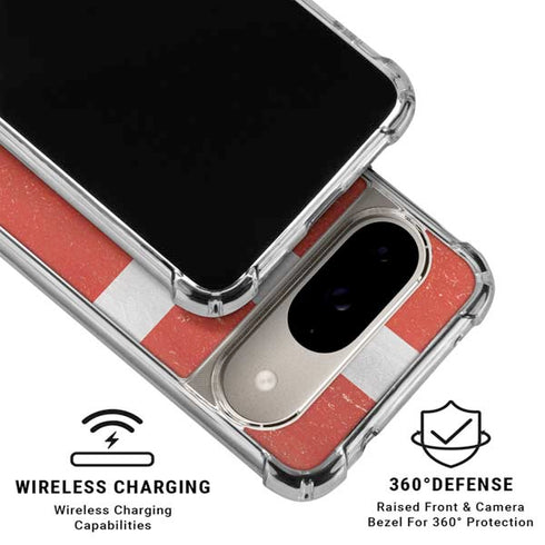 Denmark Flag Distressed Google Pixel 10 Clear Case